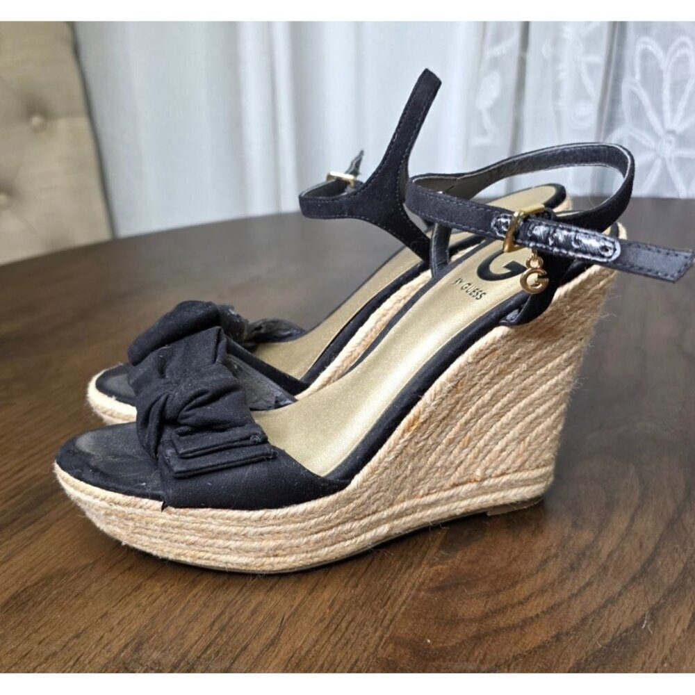 G by‎ Guess platform sandals wedges Black women size 7